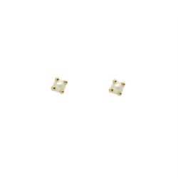Brinco P�rola 2mm com Garras em Ouro 18 Kilates � 25366